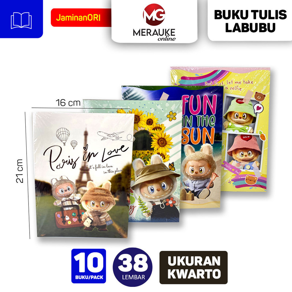 

Buku Tulis Kiky Labubu 38 Lembar 1 Pack isi 10 Buku
