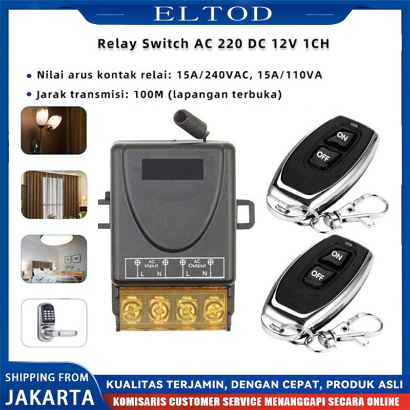 Relay Switch AC 220 DC 12V 1CH Remote Control Saklar on off