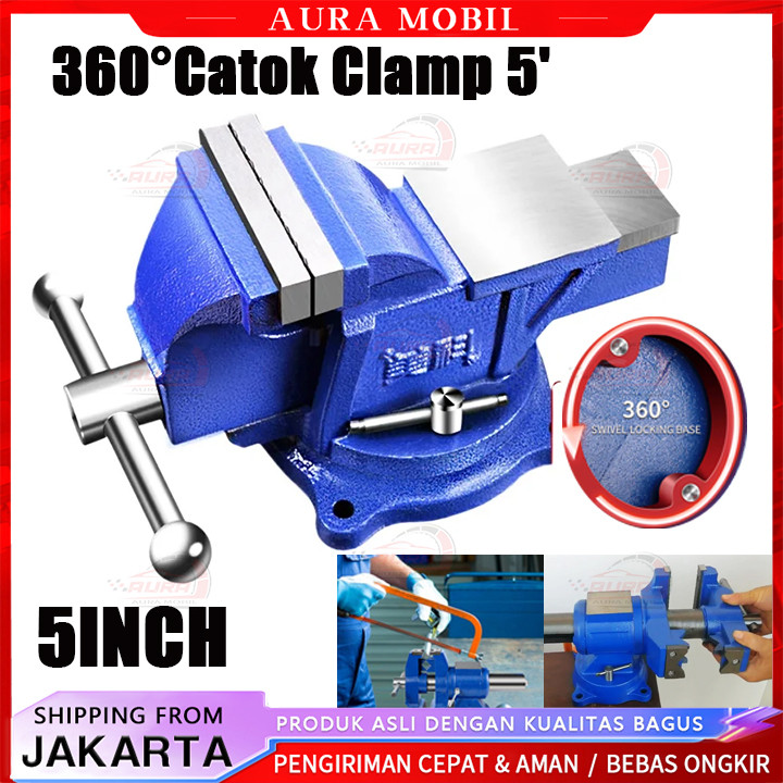 Catok Clamp 5'' / Catok Paron / Ragum Klem / Catok Meja / Bench Vise / Ragum Tanggem Alat Jepit Serb