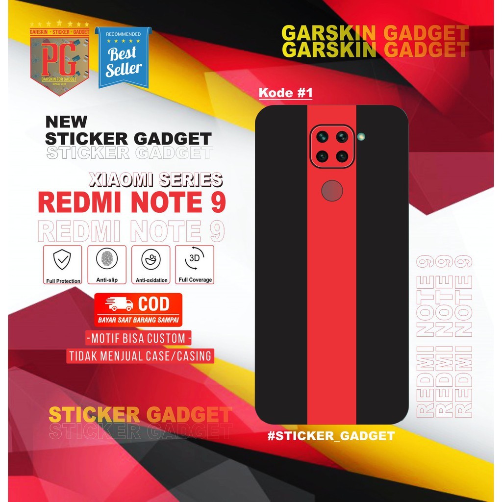 

Garskin Redmi Note 9 Sticker Gadget Motif Color(Isi 2pcs) hots