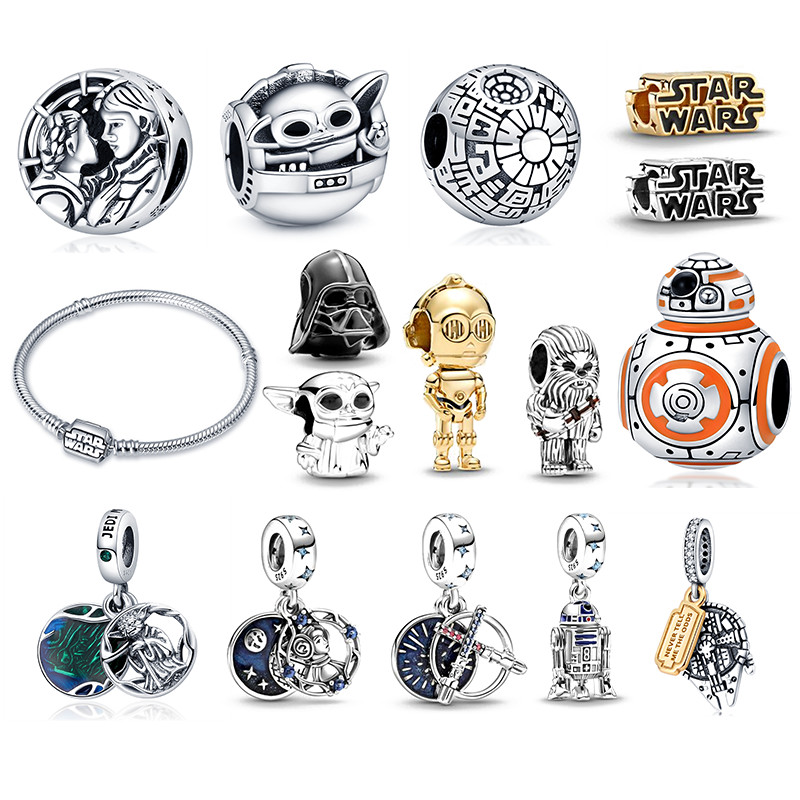 New Star Wars Kitty Fit Pandora 925 Original Bracelet Marvel Shoes Silver Charm Beads Suitable for D