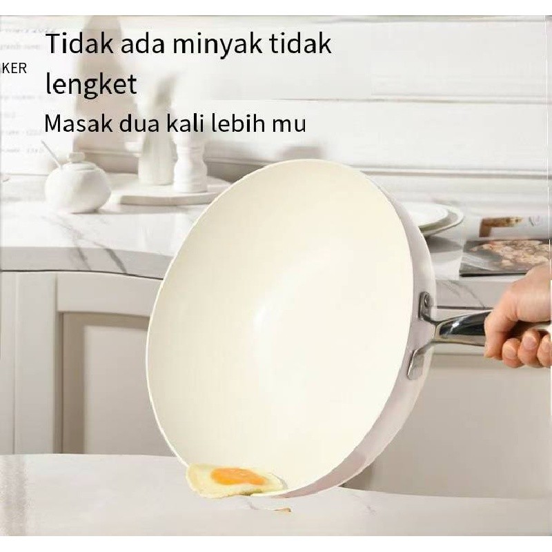 Panci Batu Besar/Panci Anti Lengket Keramik Mengkilap/Kompor Induksi Buka Api Universal Merpati Waja