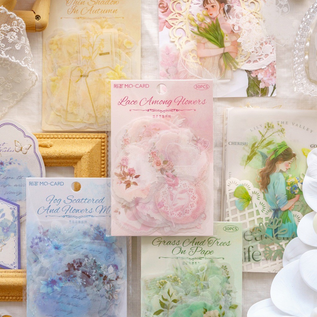 

Gentle Flower Series Sticker Pack Stiker Dekorasi Binder Scrapbook Jurnal Stiker DIY Stiker Vintage