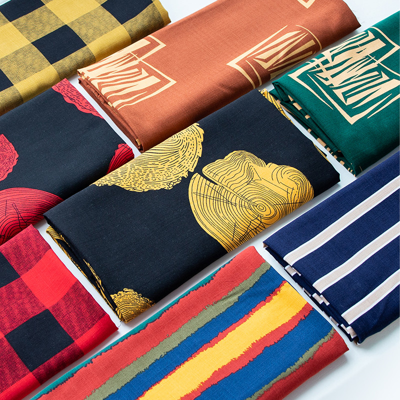 

Printed Slub Cotton Fabric Summer Dress Blouse T-shirt Pants Shoes Hats Decorative Scarf Design Sewing Cloth Fashion Wholesale