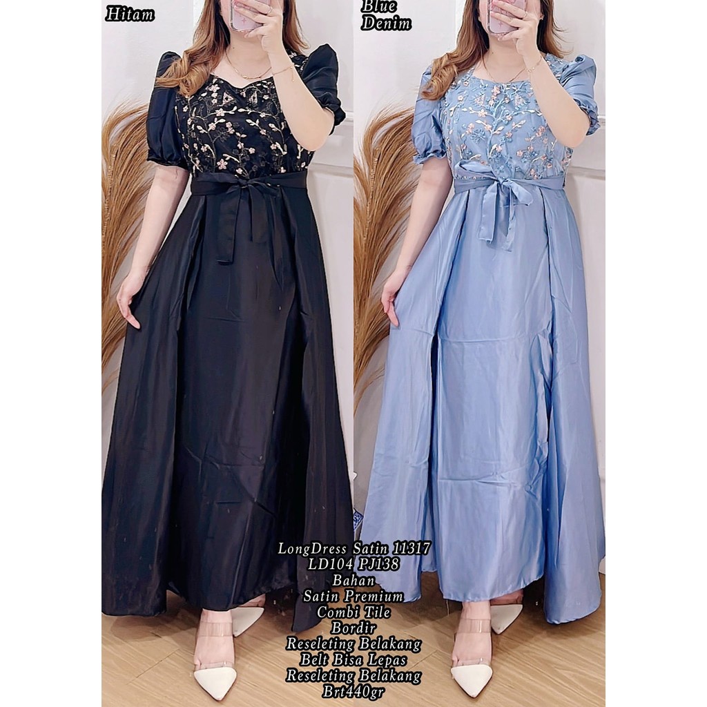 NEW FY LONGDRESS WANITA SATIN 11317 SATIN TILE