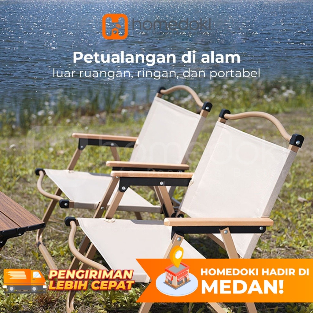 Homedoki Kursi Lipat Camping / Kursi Portable /Kursi Mancing /Foldable Chair/Mancing Aksesoris Tenda