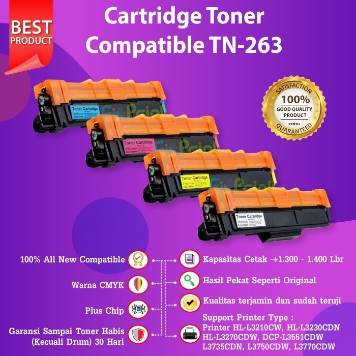 FixPrint Cartridge Toner TN263 TN-263 Compatible Printer Bro HL-L3270CDW MFC-L3735CDN L3750CDW L3770