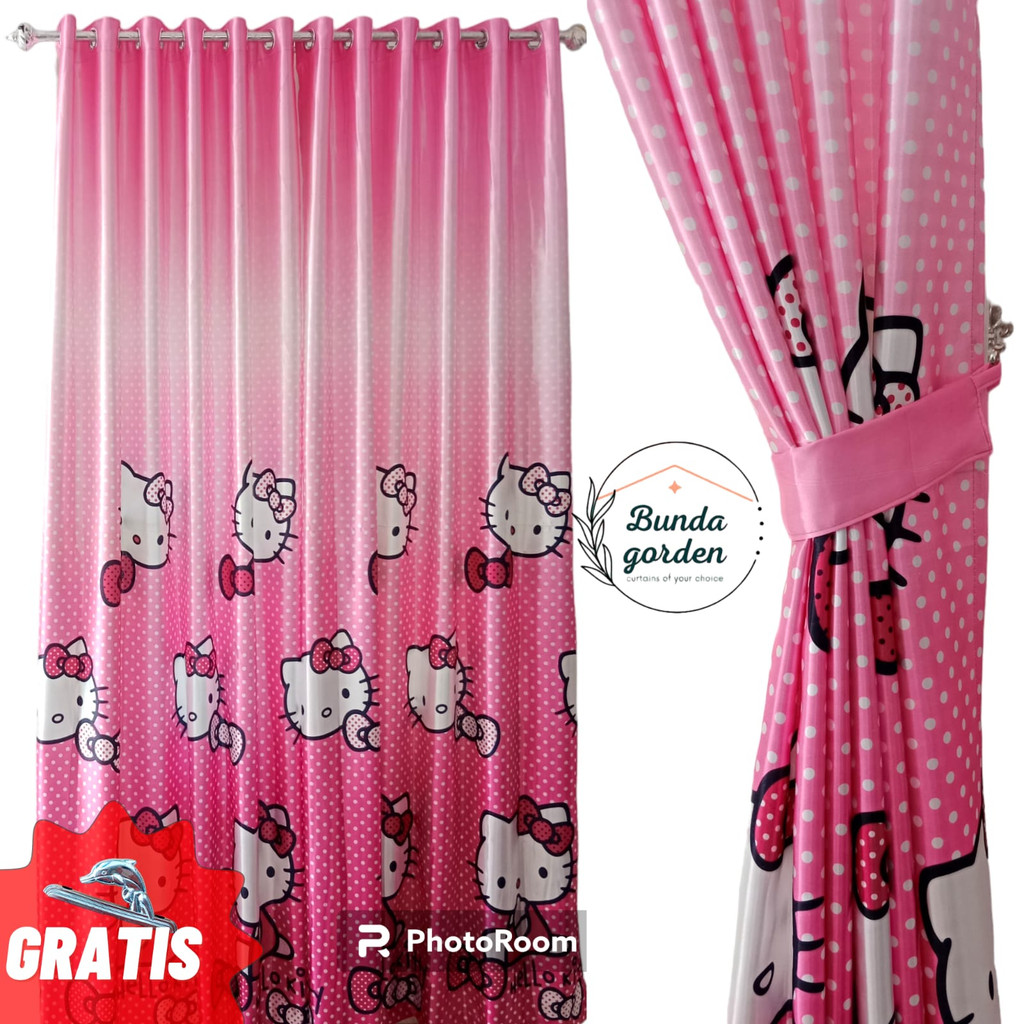 GORDEN PINTU GORDEN JENDELA BLACKOUT MOTIF KARAKTER DORAEMON DAN HELLO KITTY TERBARU
