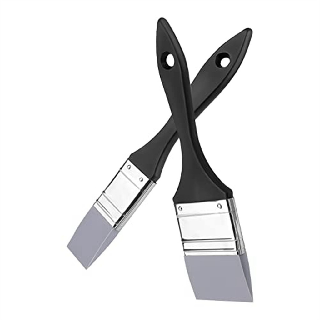 

2Pcs Flat Silicone Paint Brushes, Wide & Narrow Silicone Shaper Brush for Art Solid for Acrylic Paints