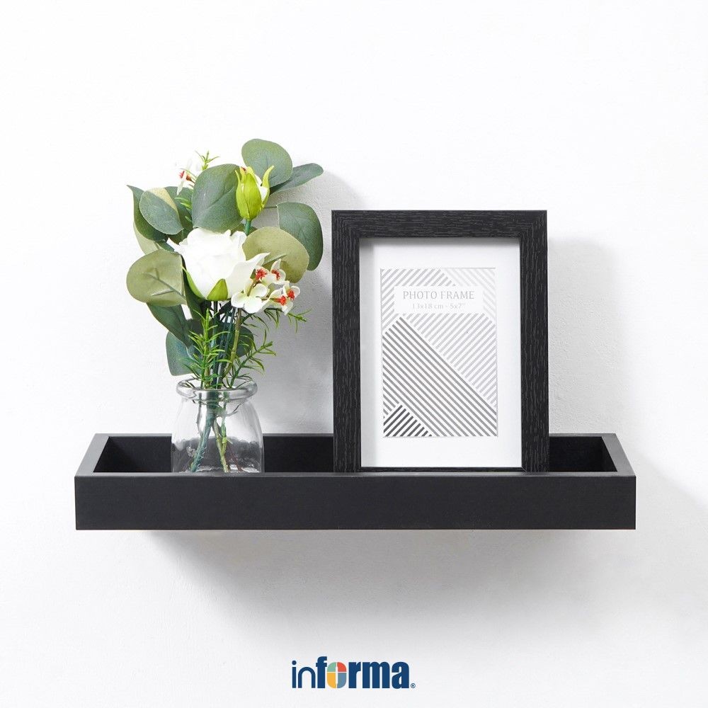 Informa Dothan 40 cm Rak Dinding - Hitam Decorative Wall Shelf Rak Tembok Serbaguna Ambalan Dinding 