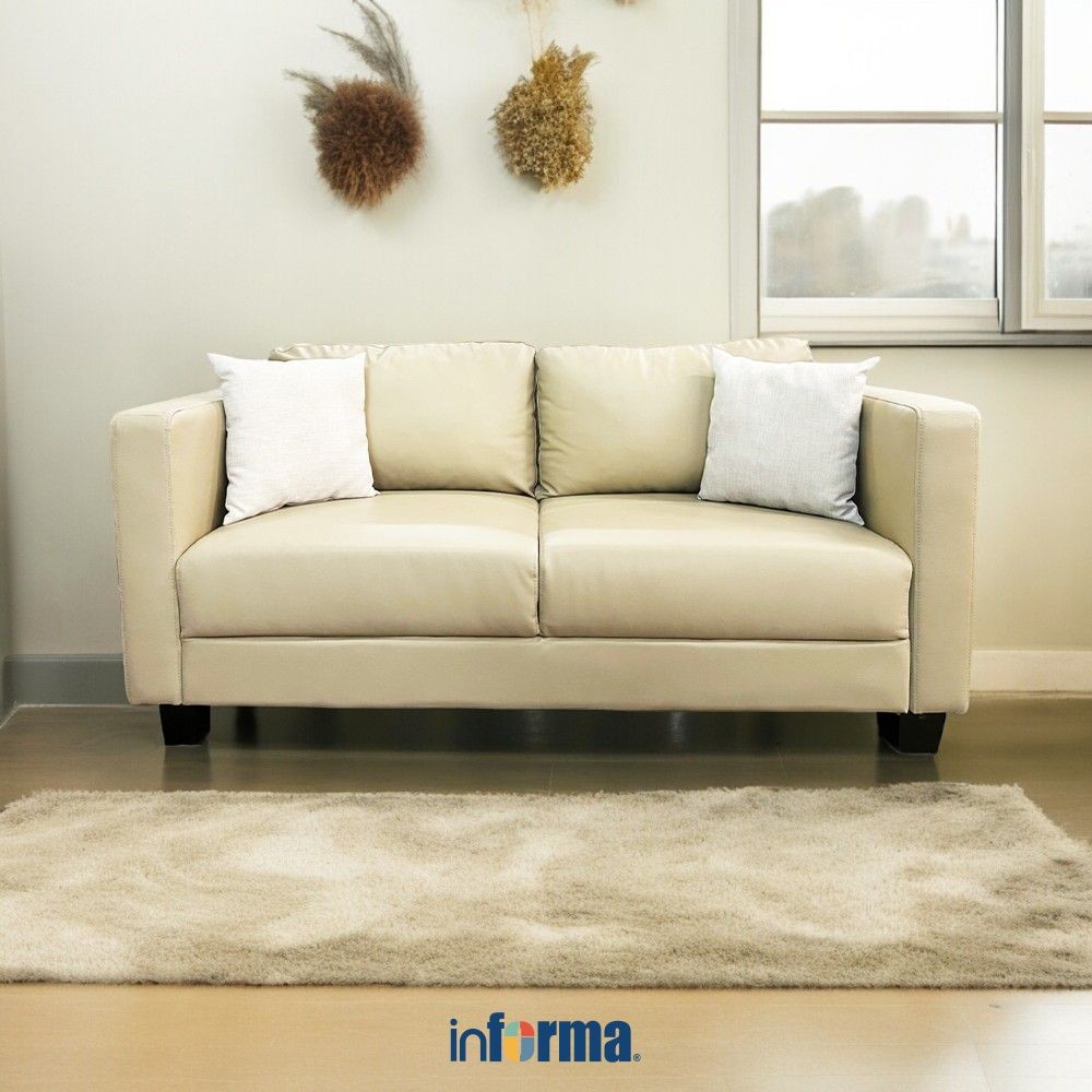 Informa Venien Sofa Kulit 2 Seater - Cokelat Cappuccino Tempat Empuk Sofa Ruang Tamu Furniture Indoo
