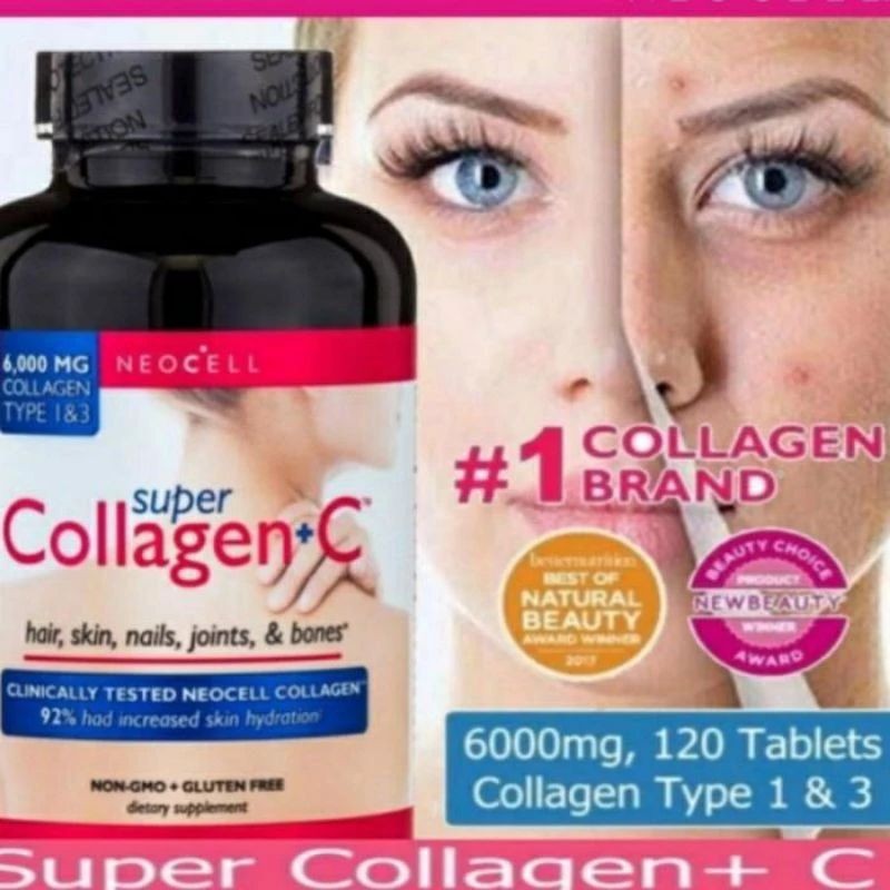 NEOCELL SUPER COLLAGEN C POWDER TYPE 1 & 3 120 TABLET ORIGINAL - NEOCELL