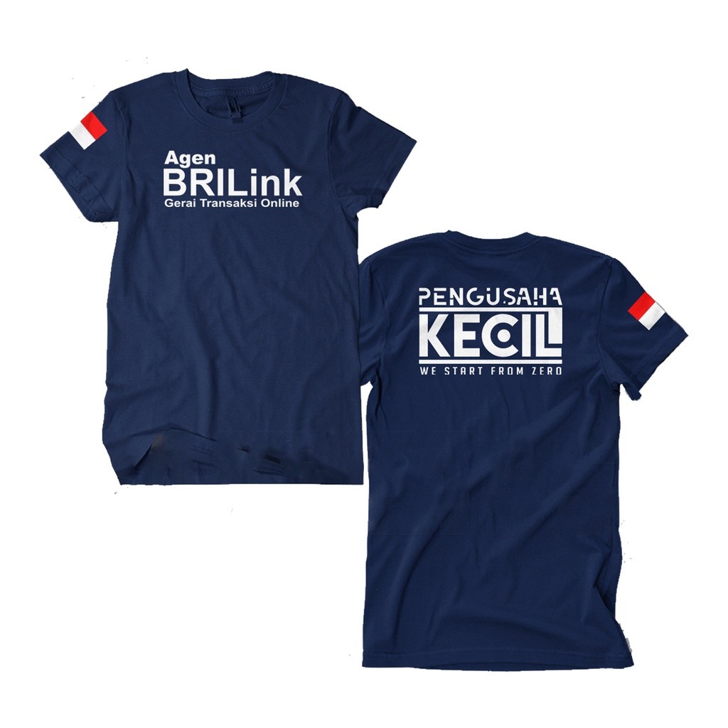 Kaos AGEN BRILINK PENGUSAHA KECIL Start From Zero Patch Bendera Indonesia