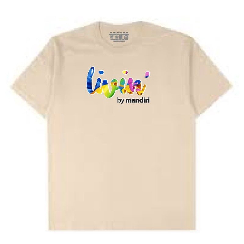 T-Shirt Kaos Distro Livin By Mandiri Full Color,  Catton Combat 30s