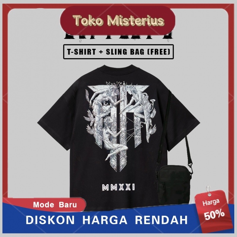 GRATIS SLING BAG | LASTKISS T Shirt Mythology Black Unisex