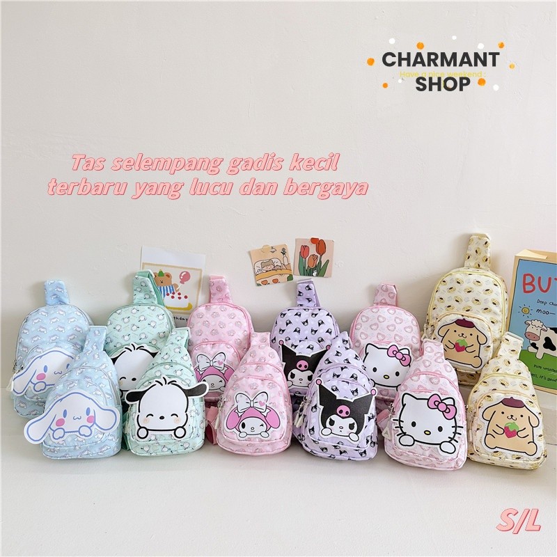 【CHARMANT】Tas kartun anak-anak Tas ransel fashion anak-anak Tas santai Tas travel Tas semi-premium T