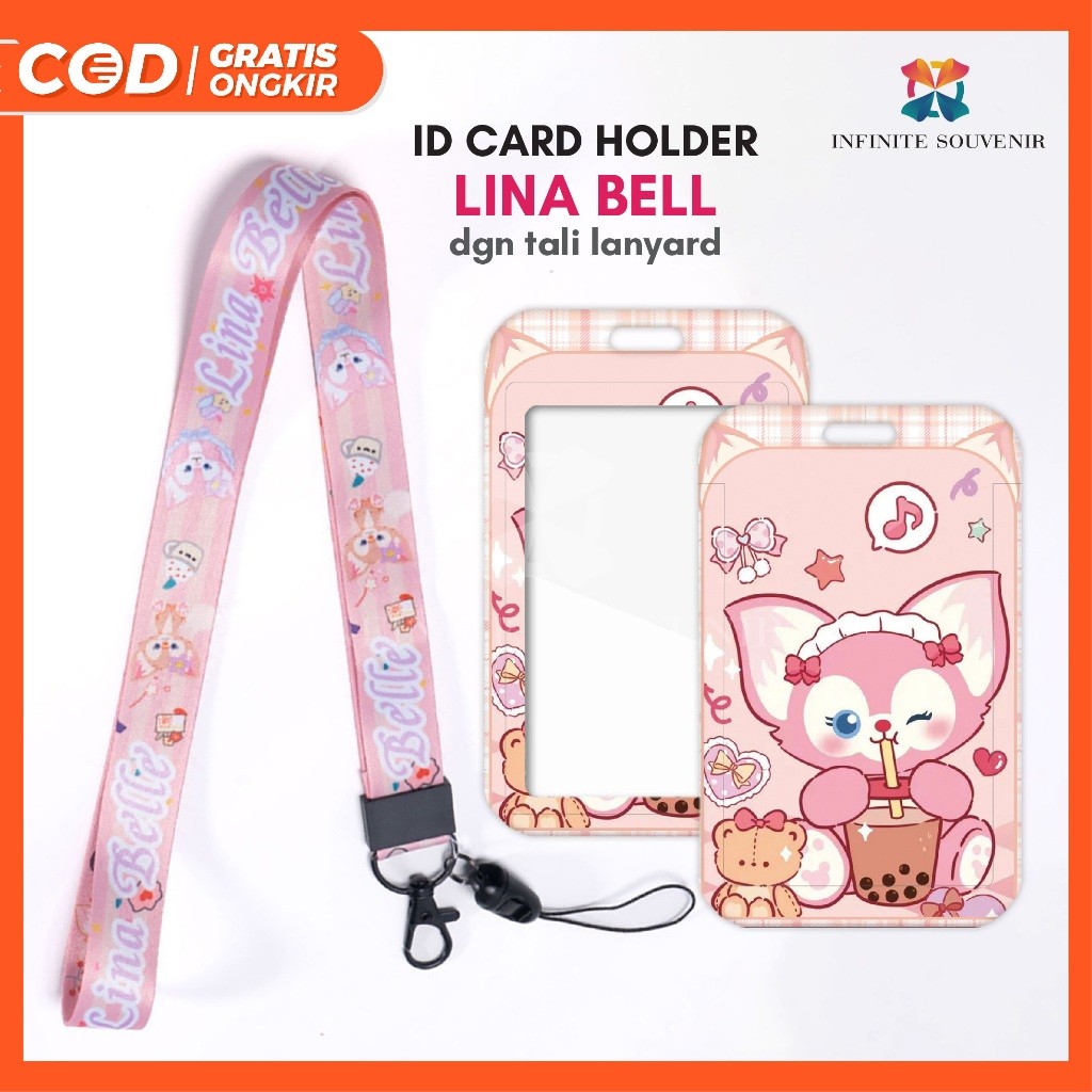 

[N004] LINABELL / Name Tag Card Holder Motif Karakter Disney Lina bell dengan Tali Lanyard / ID Card Holder Tali GantunganLucu / Nametag / Tempat Kartu Flazz / Emoney