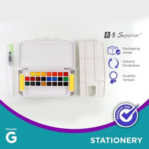 

Superior Water Color Solid W/Brush 24 Gtp-24A