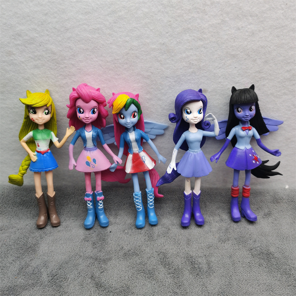 12cm-13cm Movie Animation Biqi Soft Purple Happy Girl Doll Decoration Doll Model