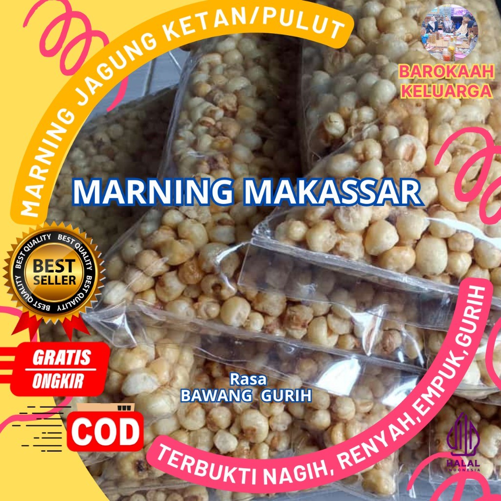 

Marning empuk Renyah jagung ketan putih Super duper Empuk terbuat dari jagung Ketan Putih Asin Bawang Gurih 100gr, 250gr 500gr 1KG /kiloan Gurih Renyah harga spesial / Jagung Marning ketan Asin / Marneng Jagung Makassar Original Asin gurih