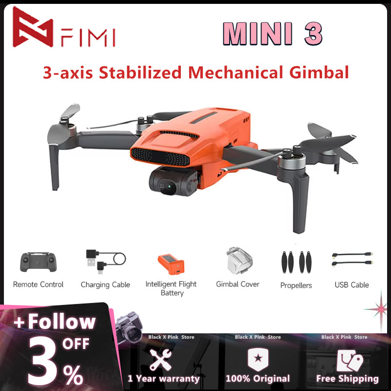 FIMI MINI 3 new drone 4K 60fps AI Super Night Video 9km range 3-axis Gimbal 249g Ultralight design s