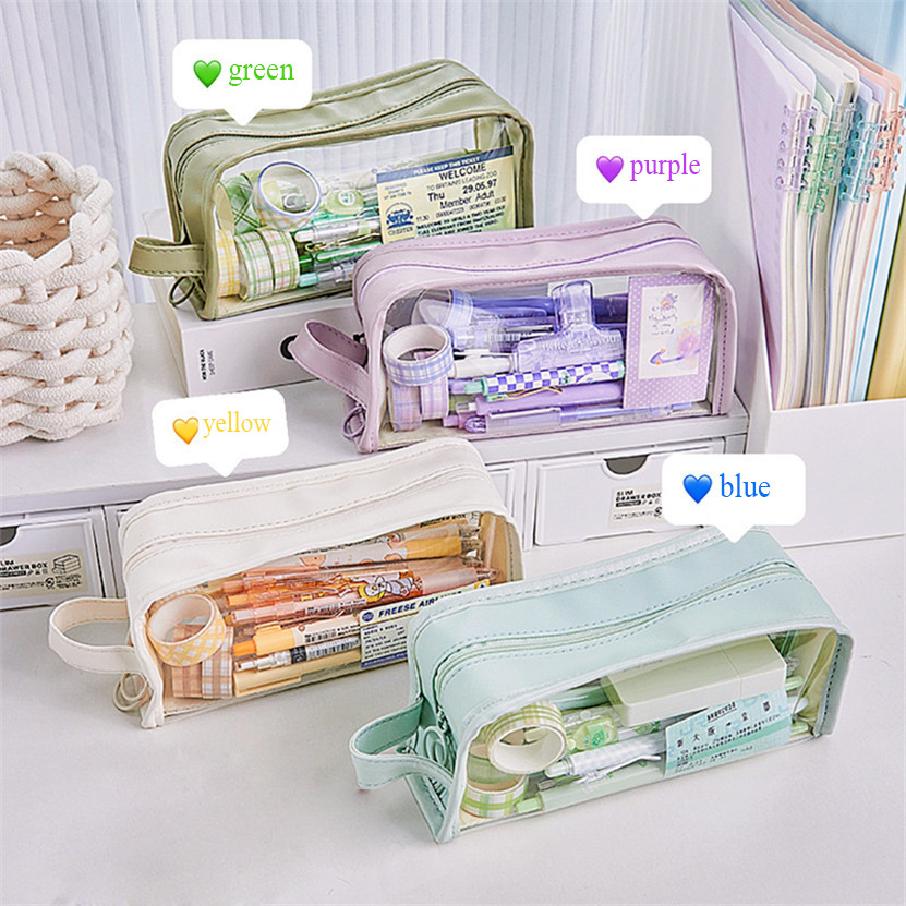 

Pencil Case Transparent Lapicera Estuche Escolar Pencils Case Portable Bread Pen Box Aesthetic Kawaii Stationery School Supplies