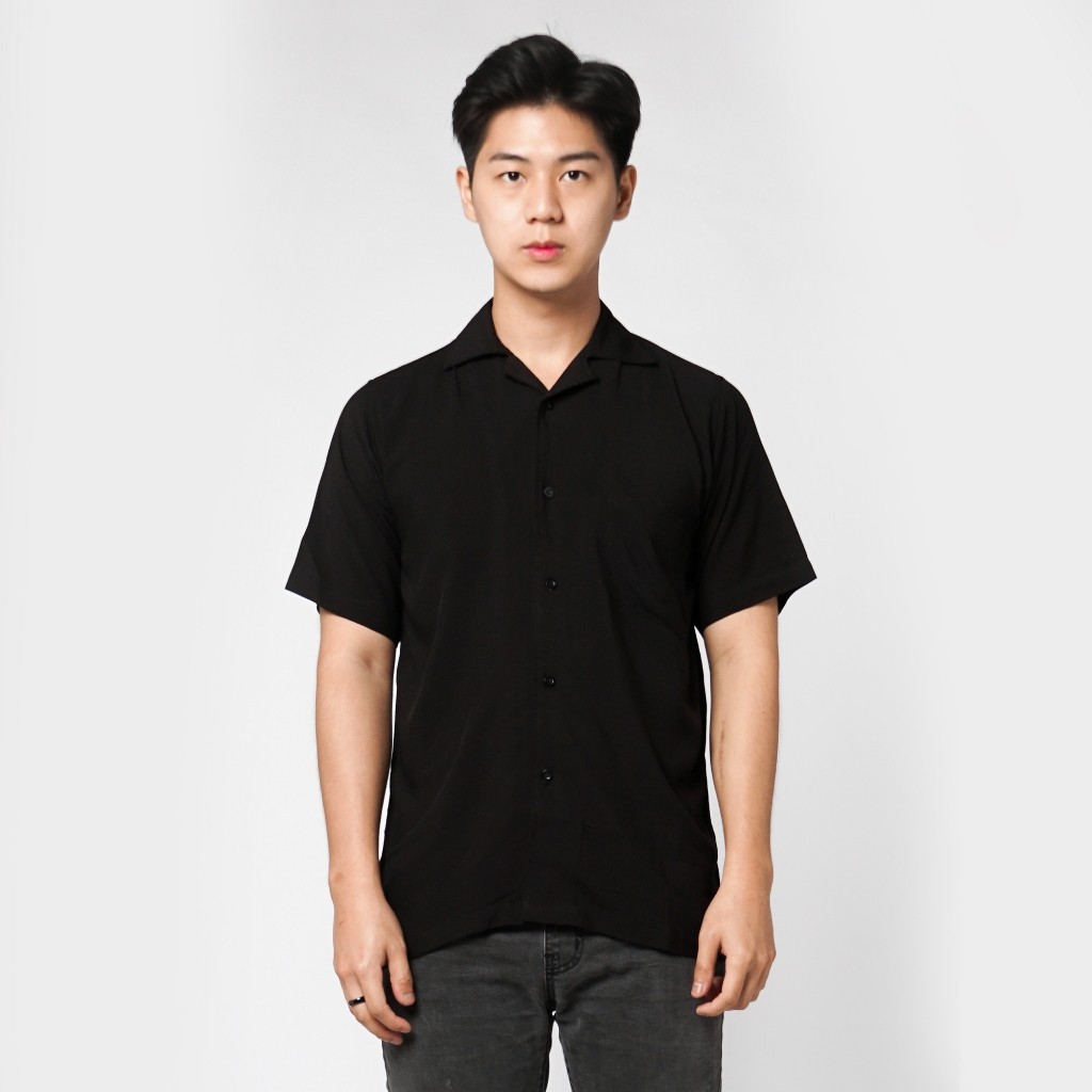 Korean Style | Kemeja Kasual Pria Camp Collar