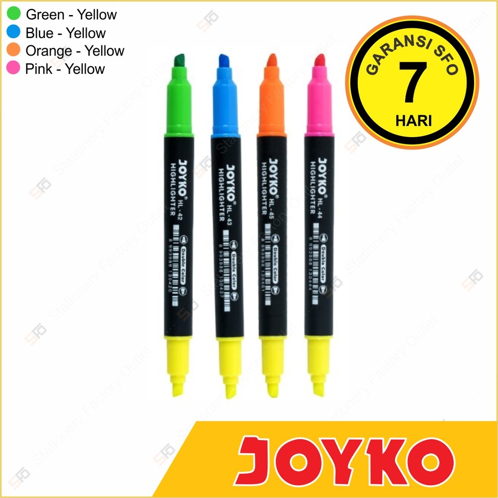 

Highlighter Double Color Joyko - Dual Tip HL-42 - HL-45 - SFO Semarang Official