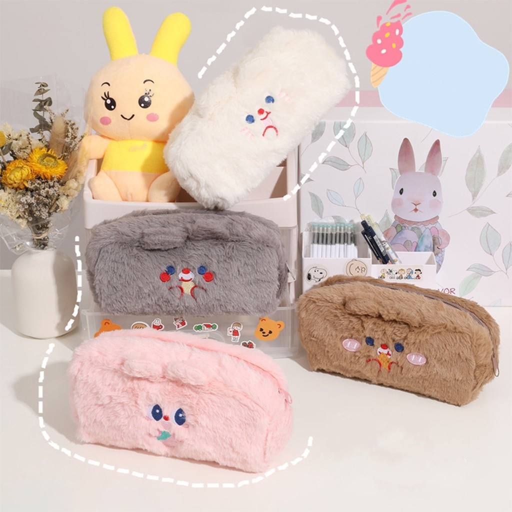 

[Ready]Tempat pensil bulu soft cute/ Tas pensil kosmetik/ Pouch makeup kecil