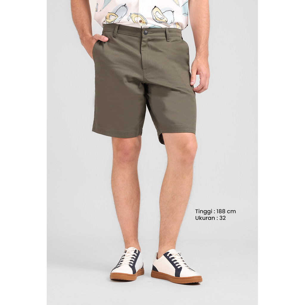 MANZONE - Celana Pendek Bermuda Pria Arion Slim Fit - Olive