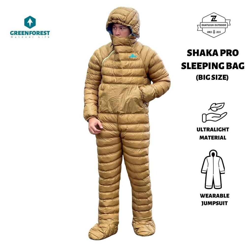 Greenforest Shaka Big Size Wearable Sleeping Bag Synthetic Down 6 oz Compress - Sleeping Bag Jumpsui