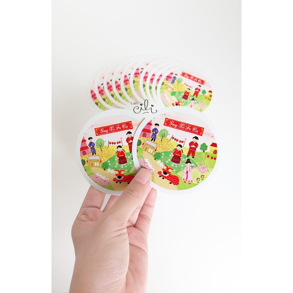 

(SCNY036) Stiker Imlek Cny Sincia VILLAGE untuk toples iamcili (32pcs)