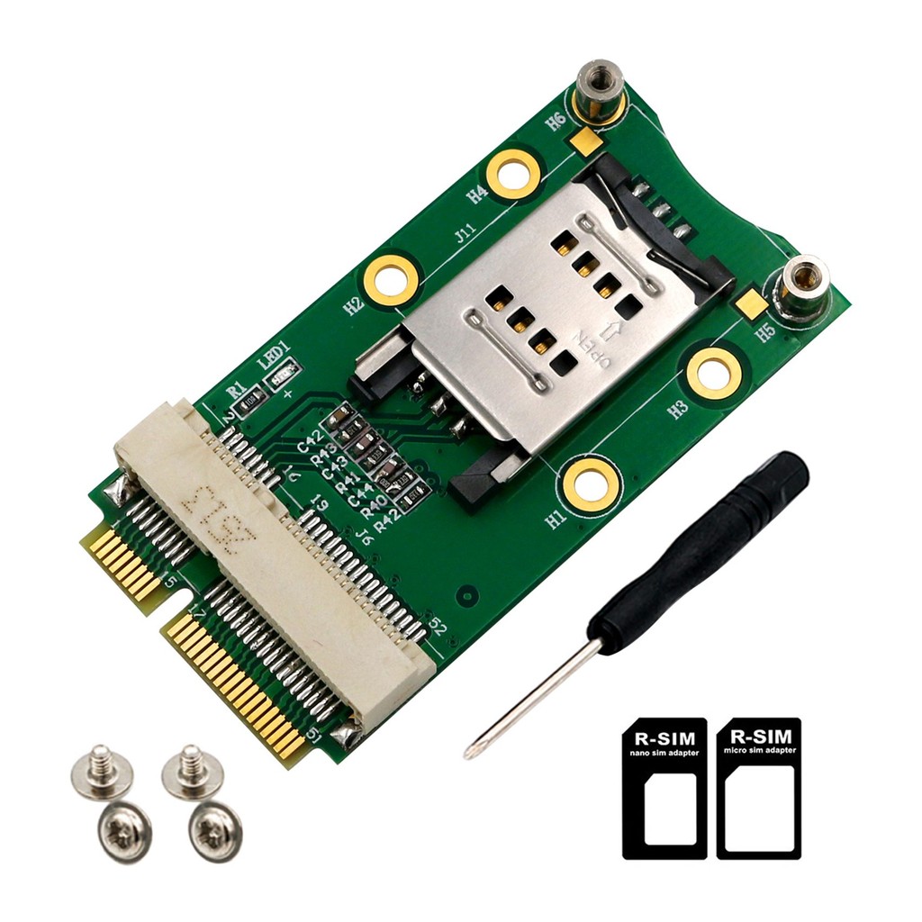 Mini PCI-E Adapter with SIM Card Slot for 3G 4G Module WWAN LTE Mini Card GPS Card for Desktop Lapto