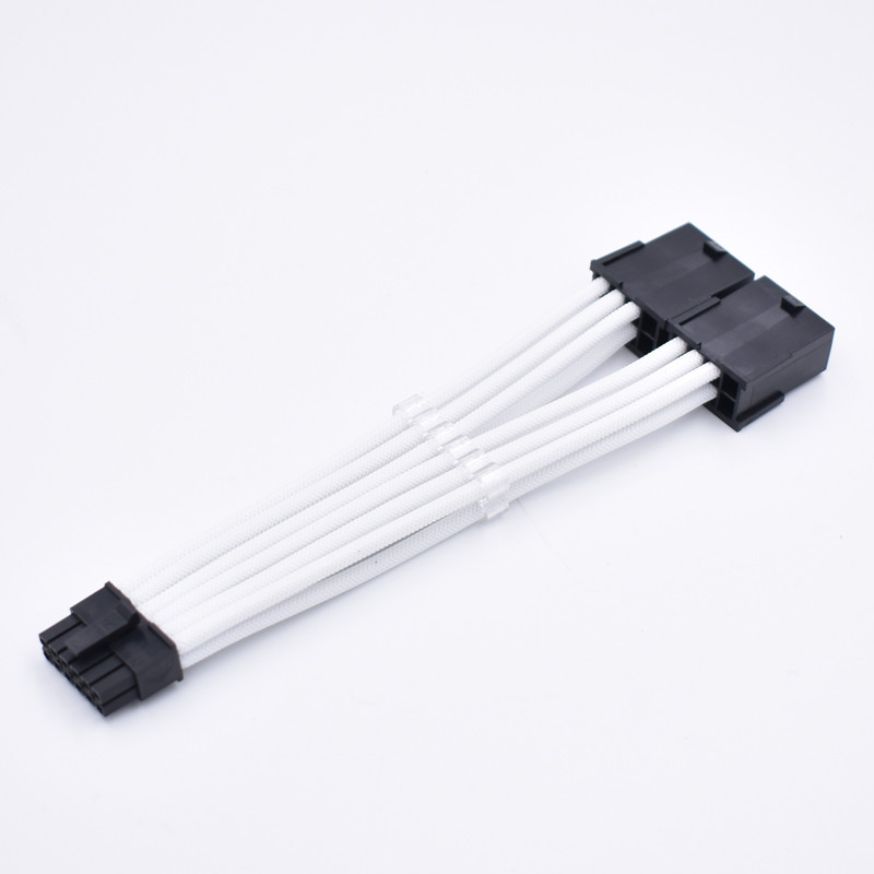 Dual PCIe 8pin to RTX 12Pin Flexible Silicone Wire Sleeved Extension Cable for NVIDIA Ampere GEFORCE
