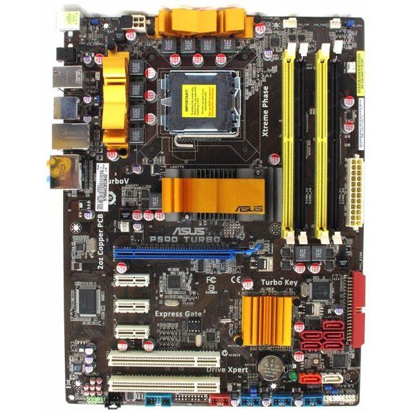 ASUS P5QD Turbo Motherboard LGA 775 Intel P45 DDR2 16GB ATX support Celeron Dual Core E1500 E3400 E6