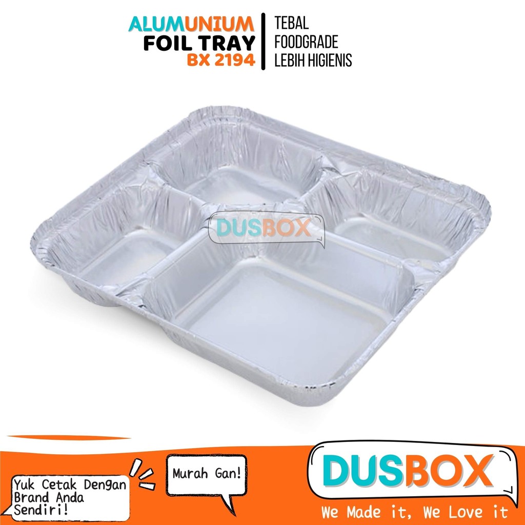 Alumunium Foil Tray Bento Sekat  BX 2194 / Alumunium Foil Tray Bento /  Alumunium Foil Tray BX 2194 