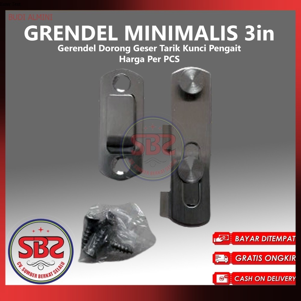 Gerendel / Gerendel Pintu - Grendel Pintu Geser Slot Pintu / Gerendel Dorong Geser Tarik Kunci Penga