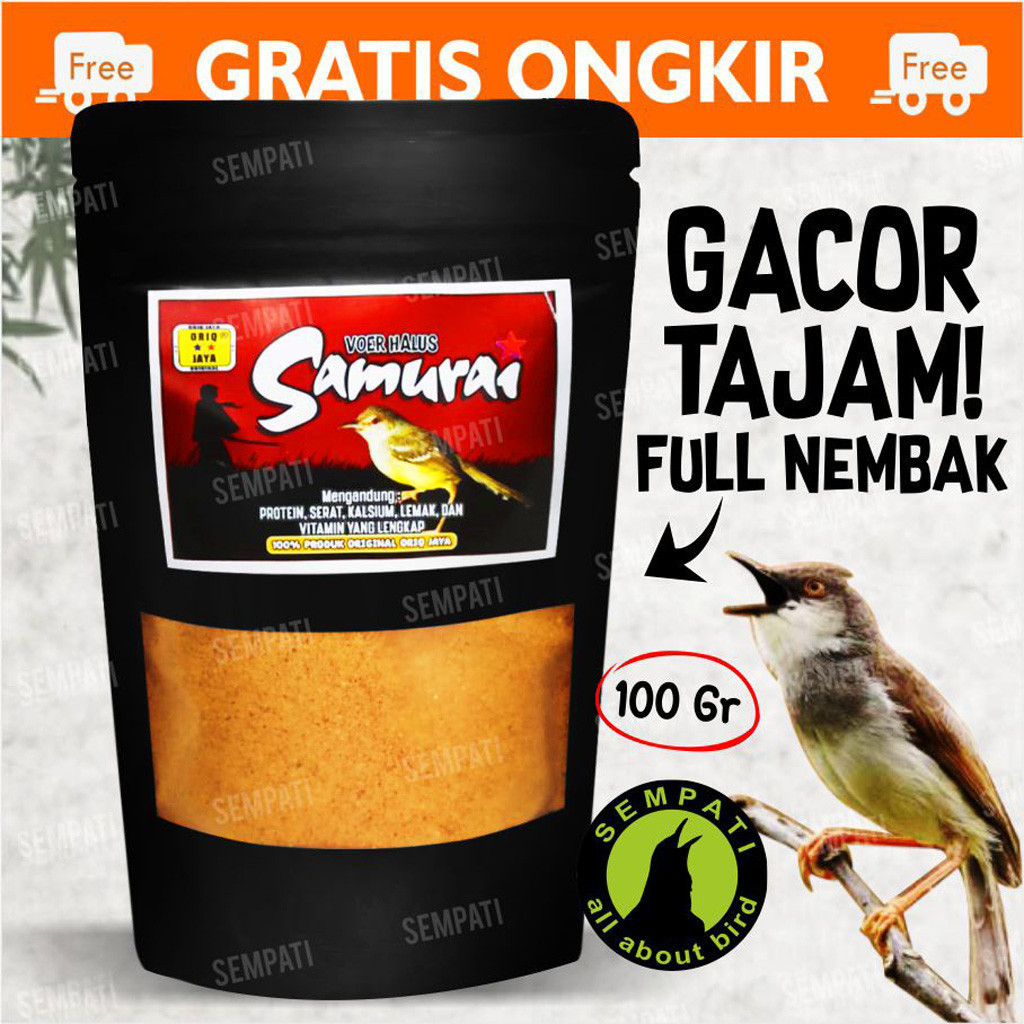 SEMPATI
 Voer Halus Samurai Oriq Jaya Pakan Harian Burung Kecil Lolohan Anakan Bayi Burung Murai Lov