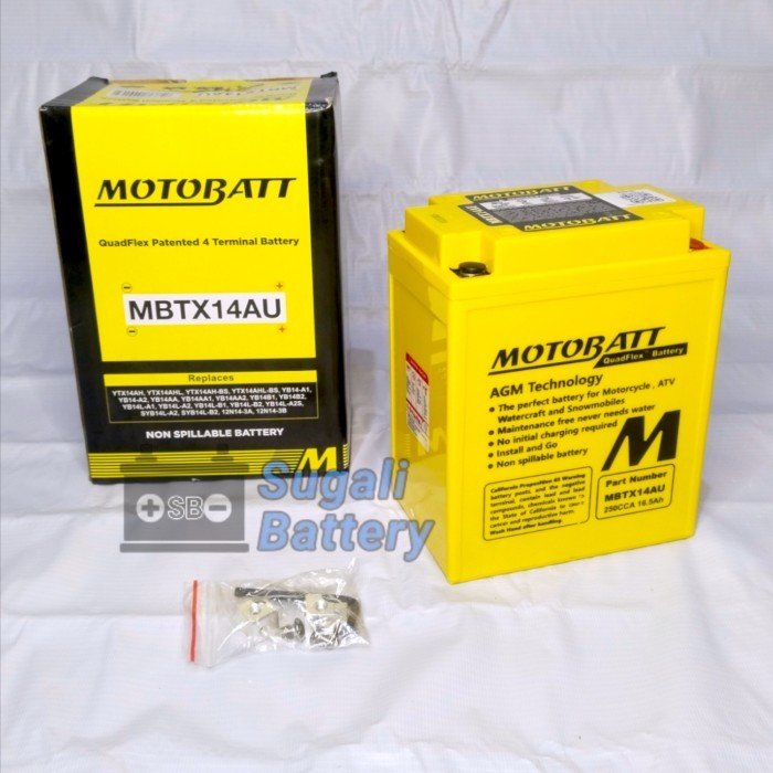 Aki Triumph Daytona 1000 Thunderbird 900 Accu Motobatt MBTX14AU Aki Kering Gel 16.5Ah ORIGINAL