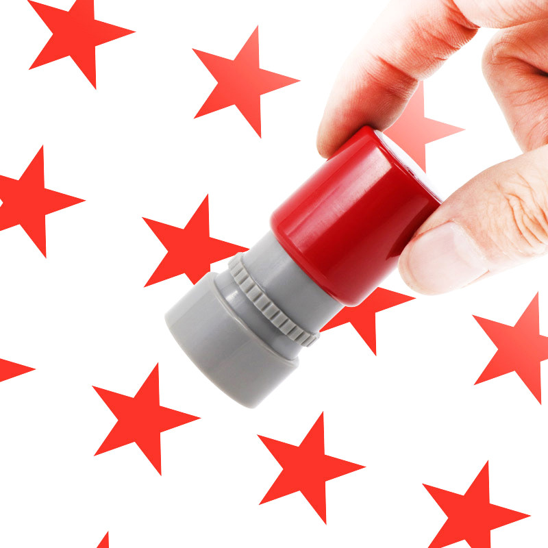 

School Teachers Family Use Red Five-pointed Star Stamp Encourage Children Teaching Award Stamp Automatic Ink