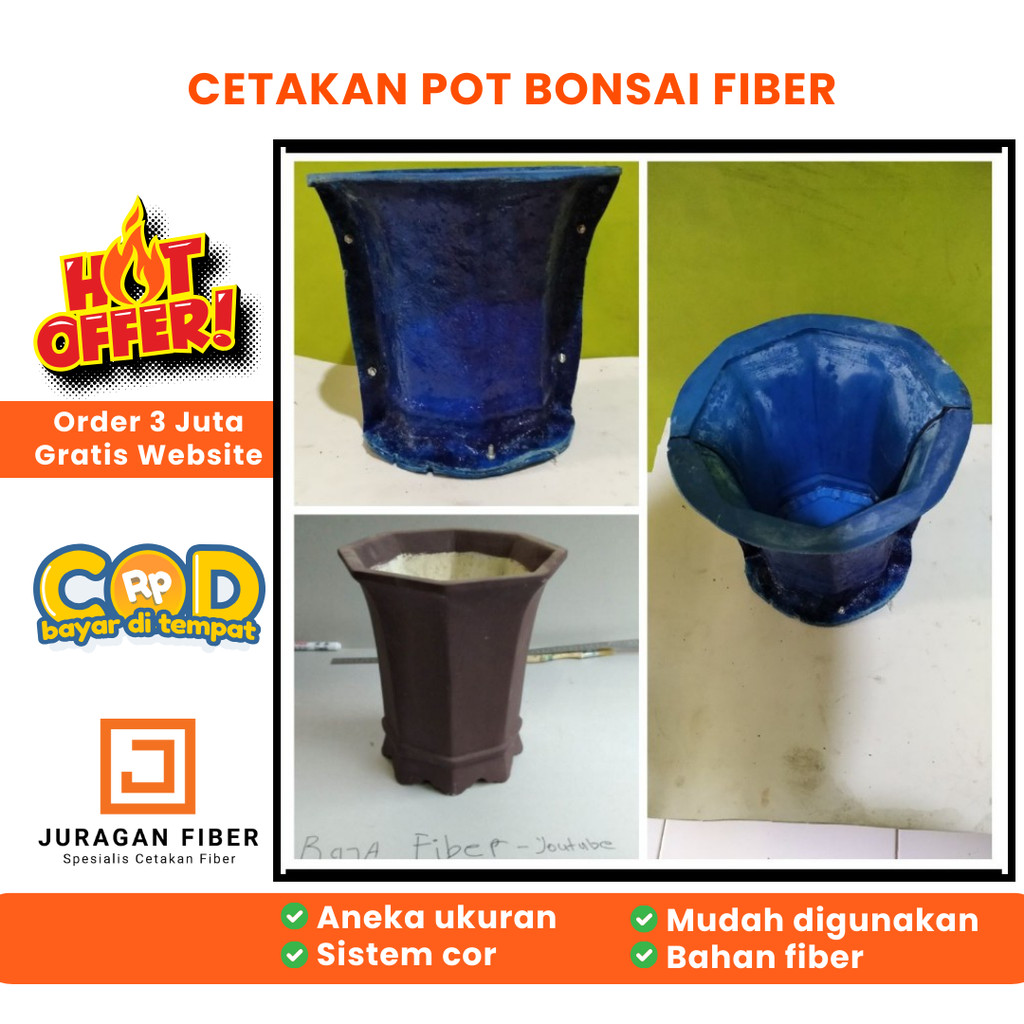 cetakan pot bonsai / cetakan pot fiber / cetakan pot bonsai fiber / pot tanaman / pot bonsai mini / 