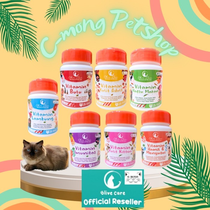 OLIVE CARE Vitamin Kucing Cat All Varian 10 Capsul Nafsu Makan Bulu Jamur Hamil Menyusui Imun Pencer