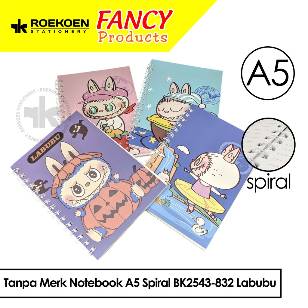 

Tanpa Merk Notebook A5 Spiral BK2543-832 Labubu