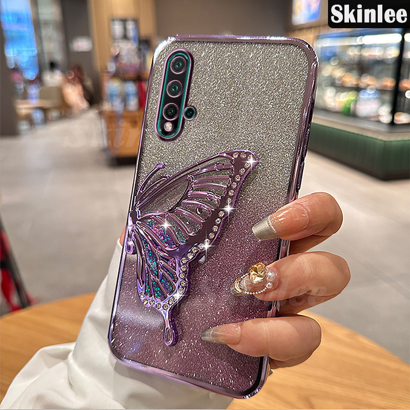 Untuk Huawei Nova 5T Nova 4 Nova 4e Nova 3 Nova 3i 13 Pro case Dengan kupu-kupu pasir hisap Bracket 