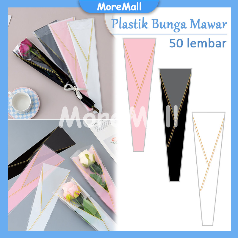 

[1 pack 50 lembar] Plastik Bunga Mawar / Wrapping Plastik untuk Mini Buket Rose