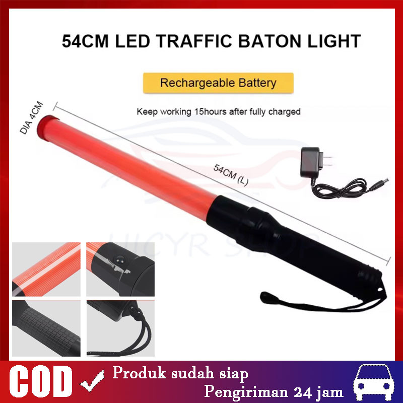 【Ready Stock,COD】Lampu lalin parkir 54cm Tongkat Parkir / Lalin Panjang Stik Parkir 54cm Lampu Lalin