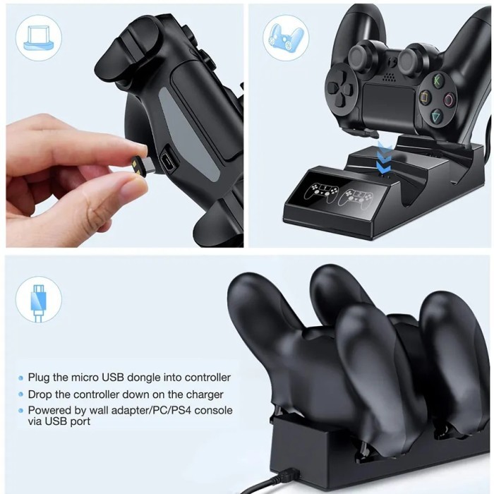 BEST -Dobe PS4 Charging Dock Magnetic Stick PS4 Charging Station Dualshock
