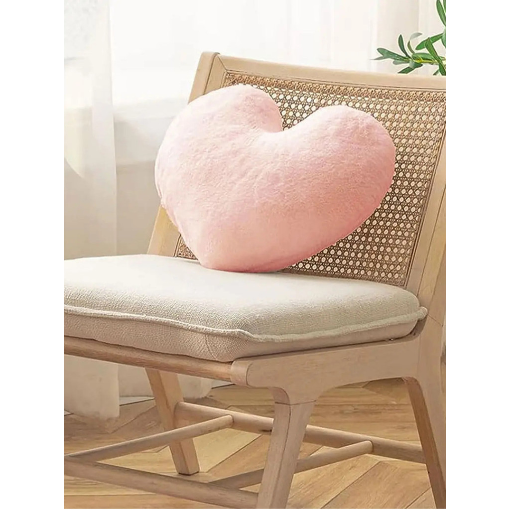 

1pc Pink Charming Heart-Shaped Cartoon Plush Pillow - Soft, Cozy, andDecorative Cushion for Living Room and Bedroom Comfort