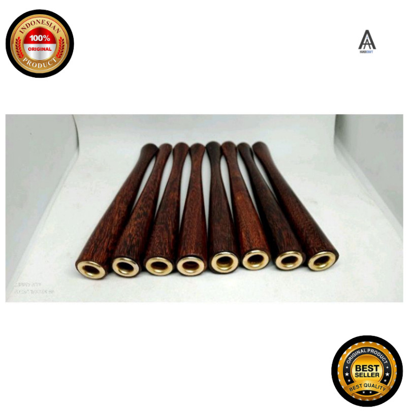 Once Cangklong Pipa Kayu Galih Asem Bentuk Lurus Jadul Sirip Panjang 12cm
