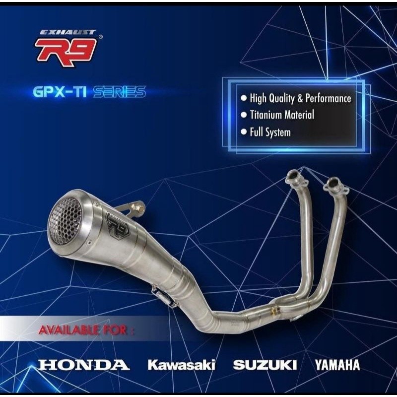 KNALPOT R9 GP TITANIUM SERIES NINJA 250 FI 2012-2017 Z250 R25 MT25